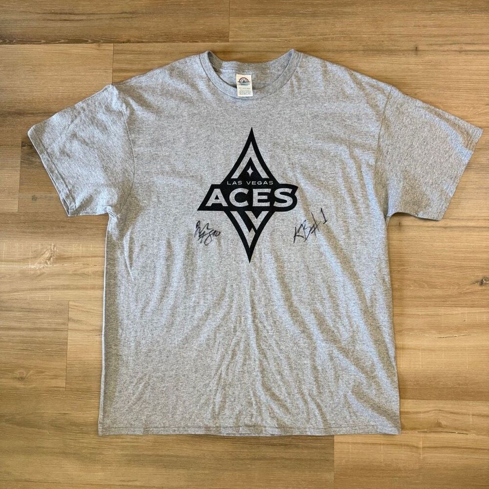 Las Vegas Aces Signed Shirt Kelsey Plum Kierstan Bell WNBA Collectible Sz XL